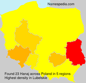 Surname Hanaj in Poland Surname Hanaj in Poland