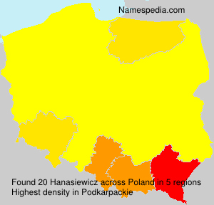 Surname Hanasiewicz in Poland Surname Hanasiewicz in Poland
