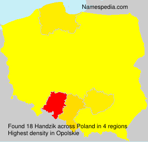 Surname Handzik in Poland Surname Handzik in Poland