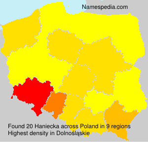 Surname Haniecka in Poland