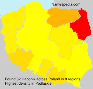 Surname Haponik in Poland Surname Haponik in Poland