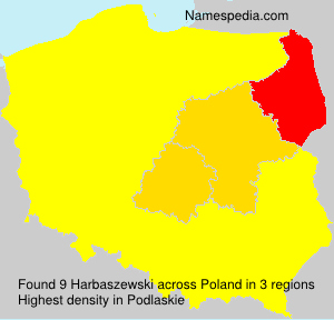 Surname Harbaszewski in Poland Surname Harbaszewski in Poland