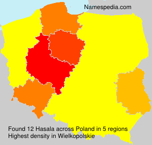 Surname Hasala in Poland Surname Hasala in Poland