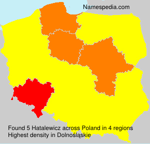Surname Hatalewicz in Poland Surname Hatalewicz in Poland