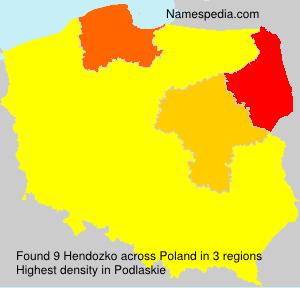 Surname Hendozko in Poland Surname Hendozko in Poland
