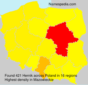 Surname Hernik in Poland Surname Hernik in Poland