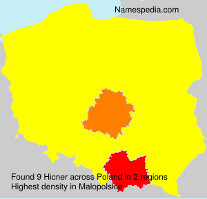 Surname Hicner in Poland Surname Hicner in Poland