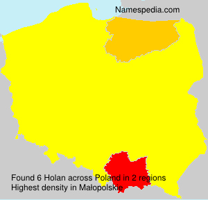 Surname Holan in Poland Surname Holan in Poland