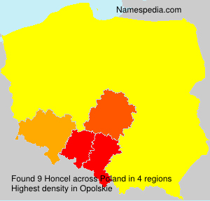 Surname Honcel in Poland Surname Honcel in Poland