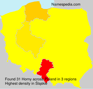 Surname Horny in Poland Surname Horny in Poland