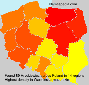 Surname Hryckiewicz in Poland