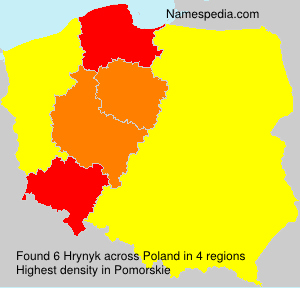 Surname Hrynyk in Poland Surname Hrynyk in Poland