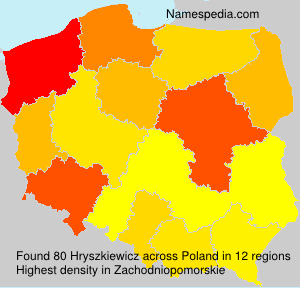 Surname Hryszkiewicz in Poland Surname Hryszkiewicz in Poland