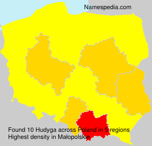 Surname Hudyga in Poland Surname Hudyga in Poland