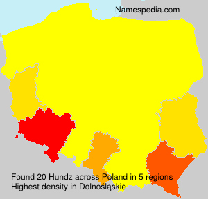 Surname Hundz in Poland