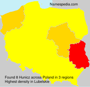 Surname Hunicz in Poland Surname Hunicz in Poland