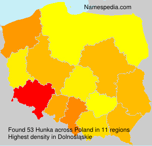 Surname Hunka in Poland
