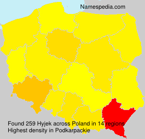 Surname Hyjek in Poland Surname Hyjek in Poland