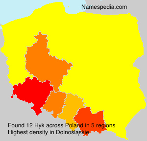 Surname Hyk in Poland Surname Hyk in Poland