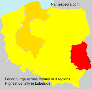 Surname Irga in Poland Surname Irga in Poland