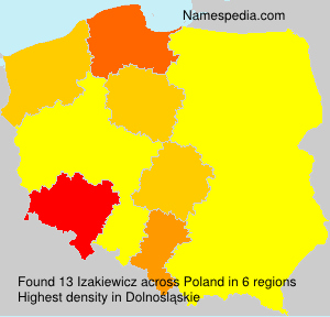 Surname Izakiewicz in Poland Surname Izakiewicz in Poland