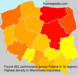 Surname Jachimowicz in Poland Surname Jachimowicz in Poland