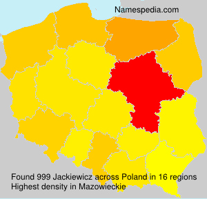Surname Jackiewicz in Poland Surname Jackiewicz in Poland
