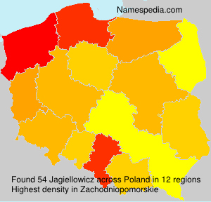 Surname Jagiellowicz in Poland Surname Jagiellowicz in Poland