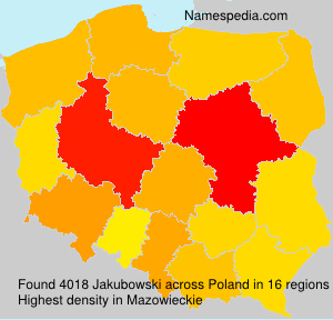Surname Jakubowski in Poland Surname Jakubowski in Poland