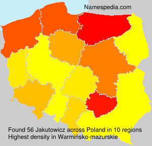 Surname Jakutowicz in Poland Surname Jakutowicz in Poland