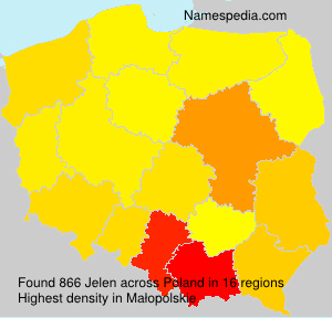 Surname Jelen in Poland Surname Jelen in Poland