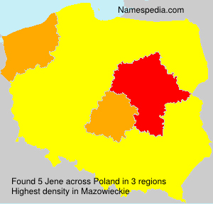 Surname Jene in Poland Surname Jene in Poland