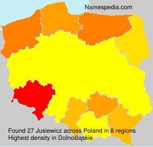 Surname Jusiewicz in Poland Surname Jusiewicz in Poland