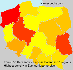 Surname Kaczanowicz in Poland Surname Kaczanowicz in Poland