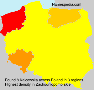 Surname Kalcowska in Poland Surname Kalcowska in Poland