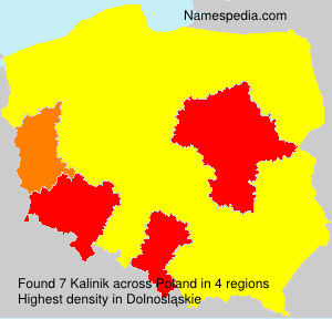 Surname Kalinik in Poland Surname Kalinik in Poland