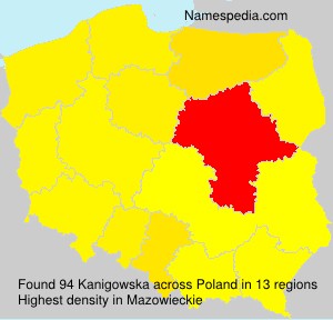 Surname Kanigowska in Poland Surname Kanigowska in Poland