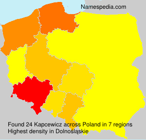 Surname Kapcewicz in Poland Surname Kapcewicz in Poland