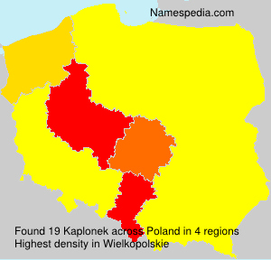 Surname Kaplonek in Poland Surname Kaplonek in Poland