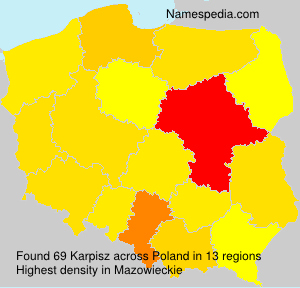 Surname Karpisz in Poland