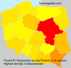 Surname Kazanecka in Poland Surname Kazanecka in Poland