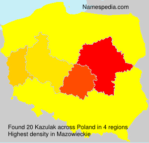 Surname Kazulak in Poland Surname Kazulak in Poland
