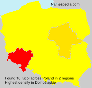 Surname Kicol in Poland Surname Kicol in Poland