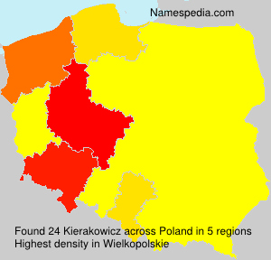 Surname Kierakowicz in Poland Surname Kierakowicz in Poland