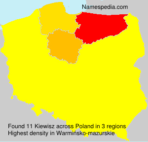 Surname Kiewisz in Poland Surname Kiewisz in Poland