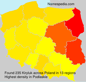 Surname Kiryluk in Poland Surname Kiryluk in Poland