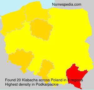 Surname Klabacha in Poland Surname Klabacha in Poland