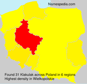 Surname Klakulak in Poland