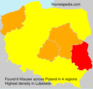 Surname Klauser in Poland Surname Klauser in Poland