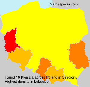 Surname Klejszta in Poland